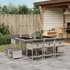 Image de vidaXL Ensemble à manger de jardin 11 pcs - Gris