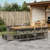 Image de VIDAXL Ensemble à manger de jardin 13 pcs - Gris - Résine tressée