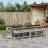 Image de vidaXL Ensemble à manger de jardin 15 pcs - Gris clair
