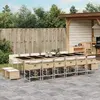 Image de vidaXL Ensemble à manger de jardin 17 pcs - Beige