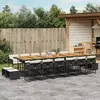 Image de vidaXL Ensemble jardin 17 pcs noir résine tressée