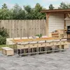 Image de vidaXL Ensemble à manger de jardin 17 pcs beige