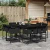 Image de vidaXL Ensemble à manger 9 pcs - Résine tressée