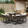 Image de VidaXL Ensemble à manger de jardin 9 pcs - Marron poly rotin