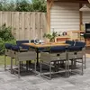 Image de VIDAXL Ensemble à manger de jardin 9 pcs - Gris