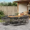 Image de vidaXL Ensemble à manger de jardin 11 pcs - Gris