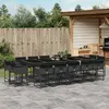 Image de VidaXL Ensemble à manger de jardin 15 pièces résine tressée - Noir