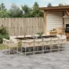Image de vidaXL Ensemble à manger jardin 15 pcs beige