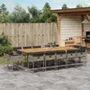 Image de VidaXL Ensemble à manger de jardin 15 pcs - Gris Résine Tressée