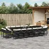 Image de vidaXL Ensemble à manger jardin 17 pcs - Noir