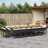 Image de VidaXL Ensemble à manger jardin 17 pcs noir résine tressée