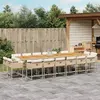 Image de vidaXL Ensemble à manger de jardin 17 pcs beige