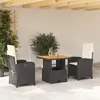 Image de vidaXL Ensemble à manger de jardin - 3 pcs - Noir