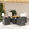 Image de vidaXL Ensemble à manger de jardin 5 pcs - Noir