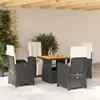 Image de VidaXL Ensemble à manger de jardin 5 pcs - Noir Résine Tressée