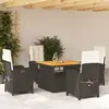 Image de VIDAxL Ensemble à manger de jardin - 5 pcs - Noir