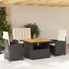Image de vidaXL Ensemble à manger 4pcs - Noir