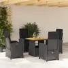 Image de vidaXL Ensemble à manger 5 pcs - Noir