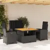 Image de vidaXL Ensemble à manger de jardin 4 pcs - Résine tressée noir