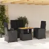 Image de vidaXL Ensemble à manger de jardin 4 pcs - Noir