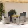 Image de vidaXL Ensemble à manger de jardin 5 pcs - Gris