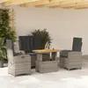 Image de vidaXL Ensemble à manger jardin 4 pcs - Gris