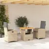 Image de vidaXL Ensemble à manger jardin 3 pcs beige - Poly rotin