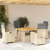 Image de vidaXL Ensemble à manger de jardin 5 pcs beige