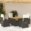 Image de vidaXL Ensemble à manger avec coussins 5 pcs - Noir