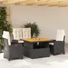 Image de vidaXL Ensemble à manger de jardin - 4 pcs - Noir