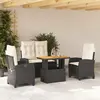 Image de vidaXL Ensemble à manger 4 pcs - Noir