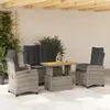 Image de vidaXL Ensemble à manger jardin 4 pcs Gris