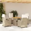Image de VIDAXL Ensemble à manger jardin beige - 5 pièces