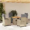 Image de VidaXL Ensemble à manger de jardin 5 pcs - Beige