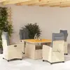 Image de vidaXL Ensemble à manger - Beige - Résine tressée - 5 pièces