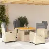 Image de vidaXL Ensemble à manger 5 pcs beige
