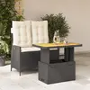 Image de vidaXL Ensemble à manger de jardin - Résine tressée - Noir - 2 pcs