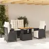 Image de vidaXL Ensemble à manger de jardin 4 pcs avec coussins noir