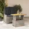 Image de VidaXL Ensemble à manger de jardin 2 pcs - Gris résine tressée