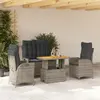 Image de Ensemble à manger jardin 4pcs avec coussins gris