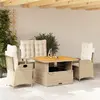 Image de vidaXL Ensemble à manger de jardin 4 pcs avec coussins - Beige