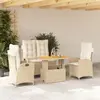 Image de vidaXL Ensemble à Manger Jardin 4 pcs - Résine Tressée Beige