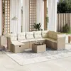 Image de VIDAXL Salon 9 pcs beige résine tressée