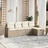 Image de VIDAXL Salon de Jardin avec Coussins - Beige Résine Tressée