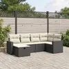 Image de vidaXL Salon de jardin 6 pcs Résine tressée - Noir
