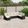 Image de VidaXL Salon de jardin 8 pcs avec coussins - Noir résine tressée