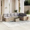 Image de vidaXL Salon de jardin 9 pcs - Beige