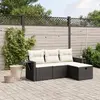 Image de vidaXL Salon de jardin 4 pcs - Noir