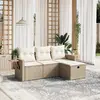 Image de Salon de jardin 4 pcs coussin beige - vidaXL