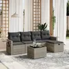 Image de vidaXL Salon de jardin 6 pcs gris clair